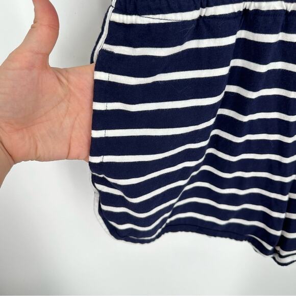 LOVE by Gap Sleep Romper Soft Stripe Blue White Pockets Shorts Size S - Picture 8 of 8